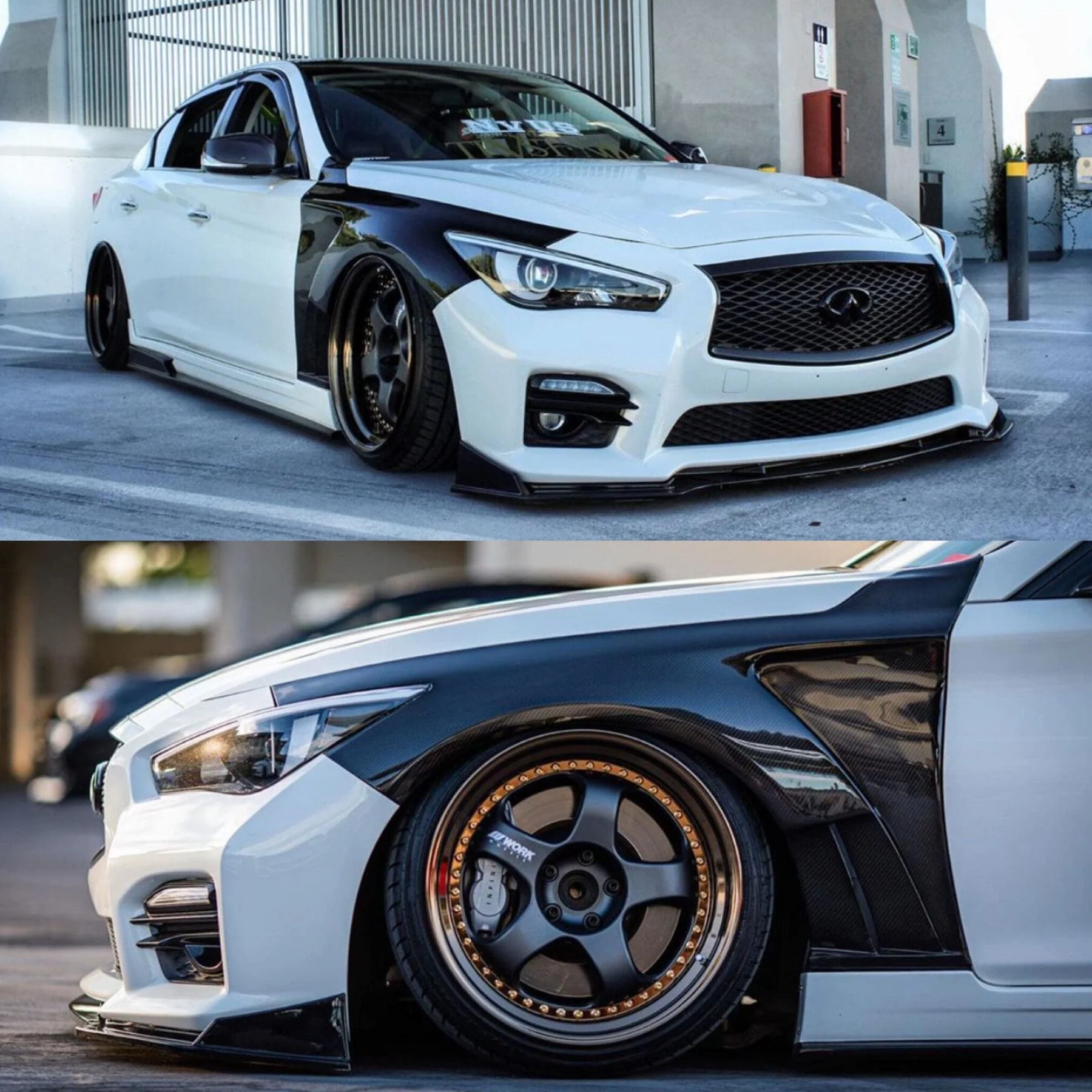Q50 V5 Carbon Fiber Fenders Vented - Image 4